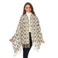 thumbnail image 3 of FORMRS Womens Scarf Winter Soft Long Big Warm Shawls Wrap Tassel Scarves, Beige Floral Pattern, 3 of 9