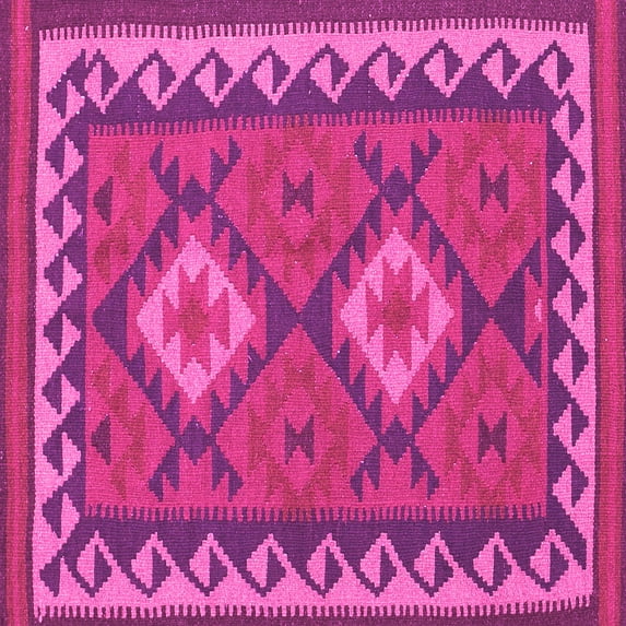 Ahgly Company Indoor Square Oriental Pink Traditional Area Rugs, 5' Square
