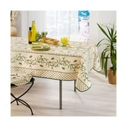 60x80 Rectangle (150/200cm) Green Cicadas Off-White French Provence Tablecloth, New!