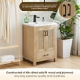 thumbnail image 5 of Bondi 24" Wood Vanity in Light Brown Artificial Drop-in Sink no Mirror, 5 of 12