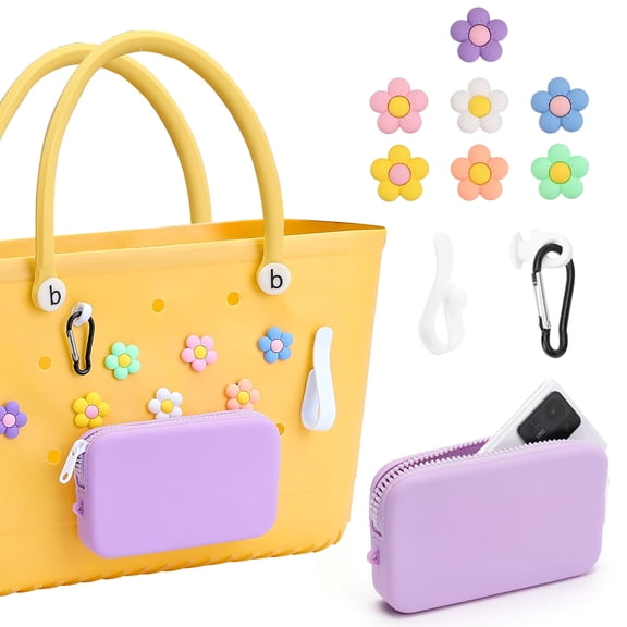 Qinyurj Silicone Phone Holder for Bogg Bag, Insert Charm for Bogg Bag Accessories Compatible with Bogg Bag Beach Tote Bag