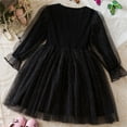 thumbnail image 2 of SuTry Girls Dress Solid Color Spring Fall Knit Dress Long Sleeve Round Neck Cozy Warm Holiday Party Skirt for Kids 2-8 Years(Black#1,4 Years), 2 of 5
