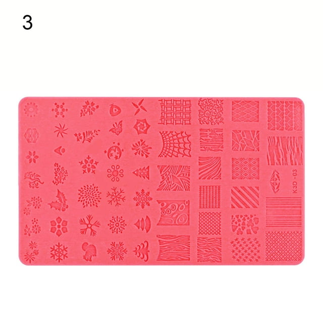 Trayknick Nail Template Exquisite Practical Colorful Silicone Nail Stemping Plates for Girl