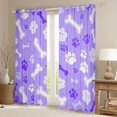 thumbnail image 2 of Manfei Cartoon Kitten Paw Kitchen Curtains, Dog Bone Silhouette Black Out Curtains Pack of 2 (42x63 Each), Purple White, 2 of 6
