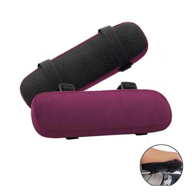 Juego de 2 - Púrpura - Aprox. 23,5 * 7,5 * 3 cm - Reposabrazos de oficina - Cojín para reposabrazos de silla de oficina - Cojín para silla de oficina, silla