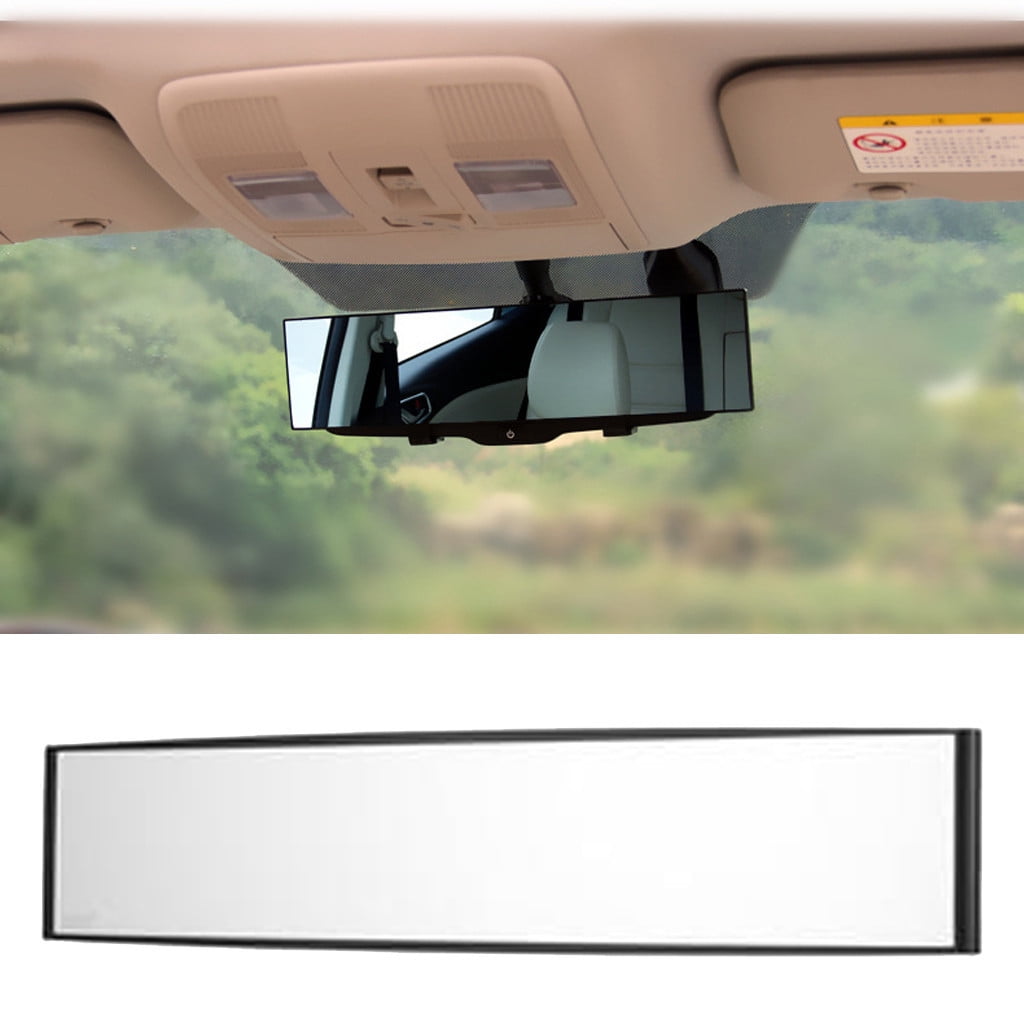 300mm Wide Convex Clip-On Panoramic Rear View Mirror - Universal Fit, Black Border, JDM Style 8 thumbnail image