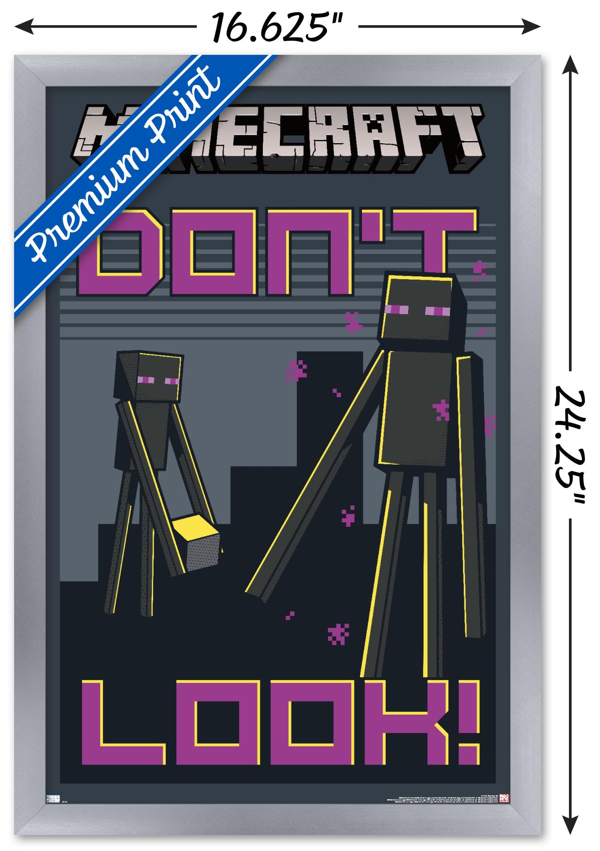 Minecraft - Don't Look Wall Poster, 14.725" x 22.375", Framed