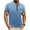 Light Blue（mens shirts）, variant on GuangCheng George Henley Shirts for Men,Color Block,Short Sleeve Tops,Slim Fit,Soft,Button Placket,Chest Pocket,Casual Wear Tees,Light Blue,Size 2XL