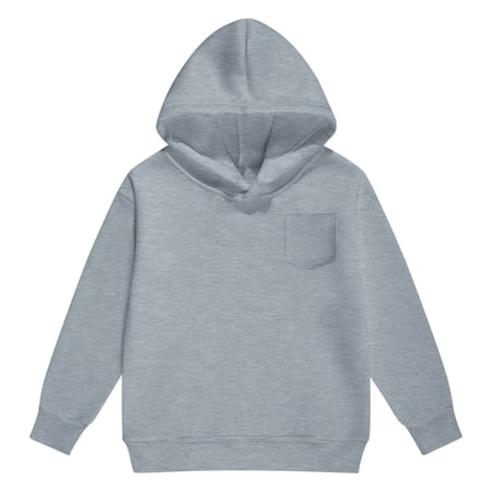 Boys Girls Solid Pullover Hoodie Long Sleeve Lined Sweatshirt with Chest Pocket Cozy Casual Kids Outerwear for Everyday Size:8-9 Years