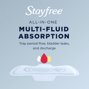 Stayfree Maxi Regular Long Pads Wingless, Unscented, 24 Ct, Multi-Fluid Absorption, Comfortably Dry For Up To 8 Hours