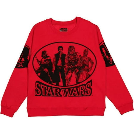 Juniors' Graphic Sleeves Long Sleeve Sweatshirt