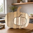 thumbnail image 4 of 2PCS Halloween Pumpkin Shaped Wood Cutting Board for kitchen Decor, Gothic Cutting Boards with Handle, Charcuterie Wooden Boards, Serving Platter for Halloween Dinner Party Kitchen Table Home Decor, 4 of 6