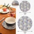 thumbnail image 3 of SKYSONIC 2Pcs Trivet Pot Holder, Winter Snowman Linens Round Woven Potholders Set Cotton Braided Hot Pads Coasters Table Mats for Cooking and Baking, 3 of 7