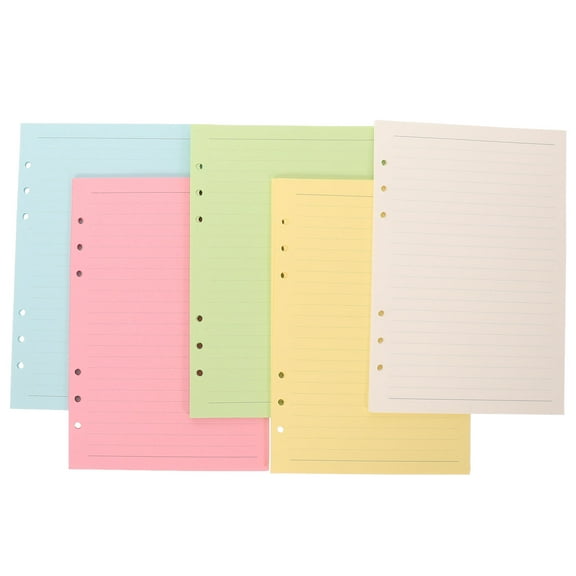 WASHWEPE A5 Lined Refill Paper Five Colors 100 Sheets 21.00X14.80X0.01cm