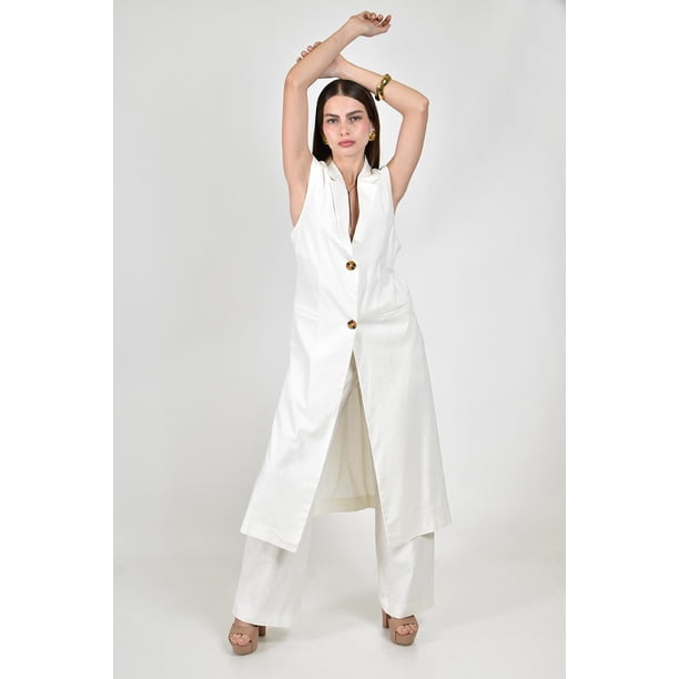 Conjunto largo de lino Roman Fashion /Juvenil, 791 (Blanco) blanco G