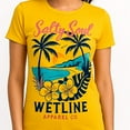thumbnail image 3 of Wetline Apparel Co Salty Soul Palm Tree Female's Graphic T-Shirt, Fishing Wear Heavy Cotton Short Sleeves Tee, S-5XL, 3 of 5