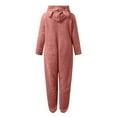 thumbnail image 5 of LIJCC Kid Girls Fleece Lined Onesies Pajamas Warm Zip Up Hooded Fuzzy Sherpa One Piece Onesie Winter Romper Flannel Loungewear Sleepwear, 5 of 6