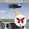 thumbnail image 3 of 1 Pcs Artificial Crystal Butterfly Car Rear View Mirror Pendant Accessories Car Hanging Ornament Red, 3 of 6