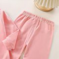 thumbnail image 5 of TOWED22 Toddler Baby Boy Fall Winter Clothes Long Sleeve Color Block T-Shirt with Elastic Waist Long Set Fall Winter Outfit Size:6-7 Y,Color:Pink, 5 of 6