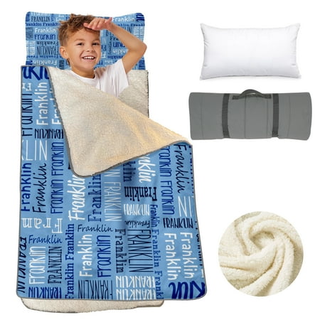 Personalized Name Toddler Sleeping Bag Cozy Nap Mat for Kids Travel Preschool and Home