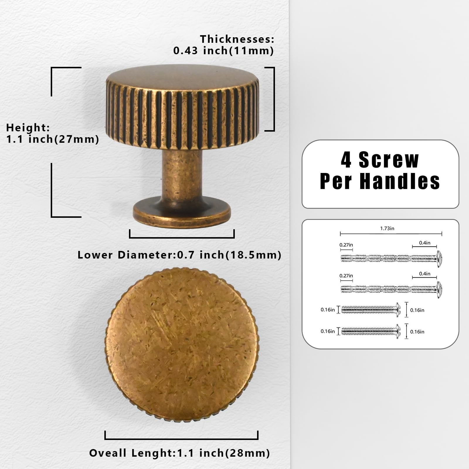 10 Pack Antique Brass Kitchen Cabinet Knobs Cabinet Pulls Drawer Knobs Cabinet Hardware Zinc Knobs for Drawers