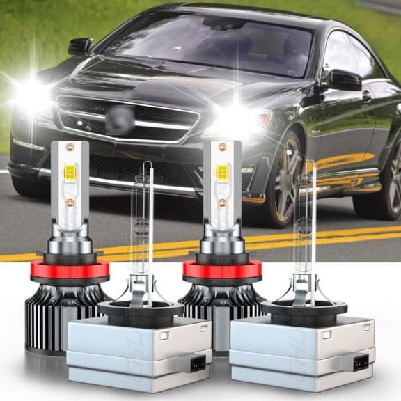 For Mercedes-Benz CL500 2011-2013 H11 D1S LED HID Headlight Hi/Lo beam Bulbs Kit