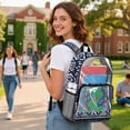 thumbnail image 3 of ZIATUBLES Clear Backpack for School, Heavy Duty Fabric & PVC Transparent Bookbag with Ethnic Koi Fish Print, Large Capacity See Through Bag for College Women Men Travel, 3 of 7