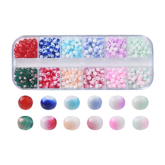 1Box 48G 12Colors 6/0 Opaque Glass Seed Beads Round Hole Rondelle Mixed Color 4~4.5x3~4mm Hole: 0.8~1.5mm 4G/color