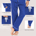 thumbnail image 4 of ANLIQI Mens 100% Cotton Pajama Sets Button Down Mens Pajama Sets Long Sleeve Knit mens Pajama Sets with Pockets(Cobalt Blue,L), 4 of 9
