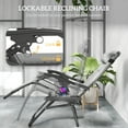 thumbnail image 3 of Outsunny Zero Gravity Lounge Chair Set of 2 Reclining Folding Outdoor Lounge Chairs with Cushion, Headrest, and Side Tray for Patio Beach, Light Gray, 3 of 9