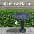 thumbnail image 6 of Sunnydaze Facade du Soleil Freestanding Glass Fiber Reinforced Concrete Outdoor Bird Bath, Blue, 6 of 17