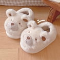 thumbnail image 2 of VICKYPOP Womens Cute Bear Slippers, Cozy Fuzzy Slippers Soft Plush Little Bear Winter Warm House Shoes, 2 of 11
