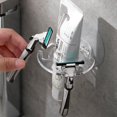 thumbnail image 2 of Self Adhesive Toothbrush Holder Wall Mounted No Drilling Toothpaste Razor Storage Rack Toothpaste Dispenser Bathroom Accessories Purple, 2 of 6
