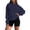 Navy, variant on Bibifish Womens Hoodies Solid Color Lined Long Sleeve Hooded Pullover Tops Basic Warm Cozy Drop Shoulder Loose Hoodies