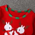 thumbnail image 4 of Conjunto de 2 piezas de camiseta y pantalones de lunares con estampado de ciervos de manga larga para niñas y bebés de Navidad, 4 of 5
