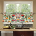 thumbnail image 4 of Yayeee Kitchen Curtains Tier Set of 2 Light Filtering 57"x36" Over Sink Window Panels, Green Floral Tomatoes, 4 of 7