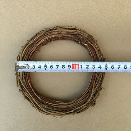Year Round Wreath Ideas dried grapevine twig garland flower shop DIY door hanging floral wreath American country Christmas decoration bare circle dried flowers15CM round ()