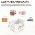 thumbnail image 7 of Foldable Fabric Storage Bin With Handle Collapsible Basket Box Storage With Lid Organizer Kawaii Pastel Bunny, 7 of 7