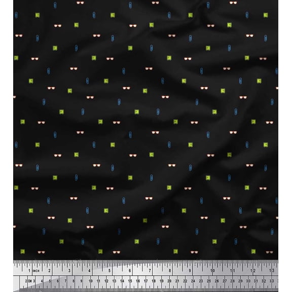 Soimoi Cotton Duck Fabric Specs,Locker & Paper Pin Shirting Print Fabric by The Yard 42 Inch Wide