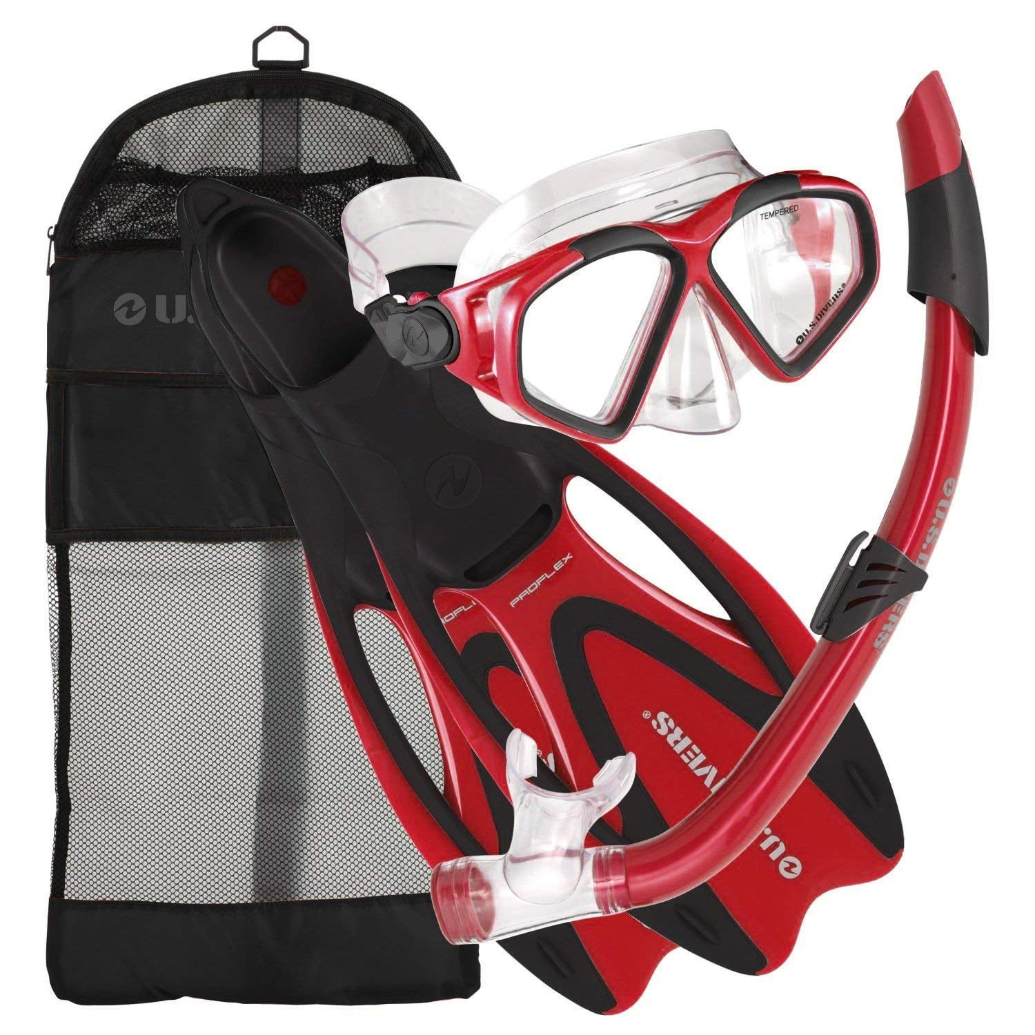 U.S. Divers Cozumel Snorkeling Set Adult Mask, Proflex Fins, Splash