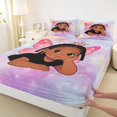 thumbnail image 4 of Castle Fairy Magical Black Elf Bed Sheets 4-Piece,Glitter Wing Print Full Size Sheets,Pastel,1 Fitted Sheet, 1 Flat Sheet and 2 Pillowcases, 4 of 6