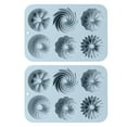 thumbnail image 1 of Molde de chocolate de 2 piezas, molde de silicona, silicona antiadherente de calidad alimentaria para hornear, moldes de mantequilla con diferentes formas., 1 of 5