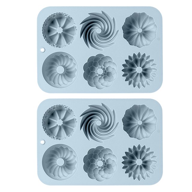 Molde de chocolate de 2 piezas, molde de silicona, silicona antiadherente de calidad alimentaria para hornear, moldes de mantequilla con diferentes formas.