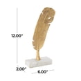 thumbnail image 4 of 6" x 12" Gold Aluminum Metal Feather Bird Sculpture, by CosmoLiving by Cosmopolitan, 4 of 10