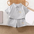thumbnail image 3 of RUTAYY Toddler Boys Outfit Sets Short Sleeved Stand Collar Shirt Shorts with Collar and Pocket Summer Short Sleeved 2-Pack Set Suitable 2-8 Years Fashion Clothing, 3 of 3