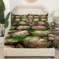 thumbnail image 3 of YST Stone Sheet Set,Natural Nature Fitted Sheet For Adult Teens,Green Leaf Moss Weed Bed Sheets,Plant Rock Botanical Fitted Sheet Fitted Sheet + Flat Sheet + 2 Pillow Cases,Full Size, 3 of 5