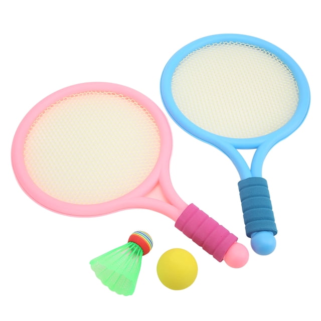 1 Pair Kids Badminton Racket Tennis Racket Exercise Balance Kids Racket Cute Kids Racquet with Badminton Rubber Ball,