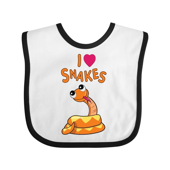Inktastic I Love Snakes Boys or Girls Baby Bib