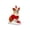 Corgi Dog Figurine#3, variant on Vintage Christmas Rocking Horse Decoration with Pinecone and Plaid Bow Accents, 1 Piece 7.48 Inch White and Rustic Wood Figurine for Farmhouse Mantel Display