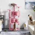 thumbnail image 3 of Yaheetech 62.5"H Cat Tree Tower with 3 Scratching Posts, Pink, 3 of 9